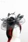Preview: Gothic Haarschmuck „Midnight Dahlia“ mit Schleiernetz & Federn